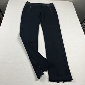 MAG by Magaschoni Straight Leg Zip Pants Black Small Moto Stretch Knit Trousers
